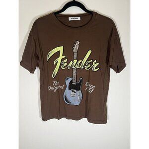 Daydreamer chocolate brown FENDER guitar graphic XS rocker western festival